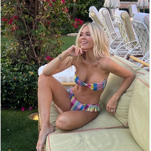 Jess Southern for Gianni Bini Garden Plaid Cheeky Ruffle Bikini Bottoms - Picture 3 of 6